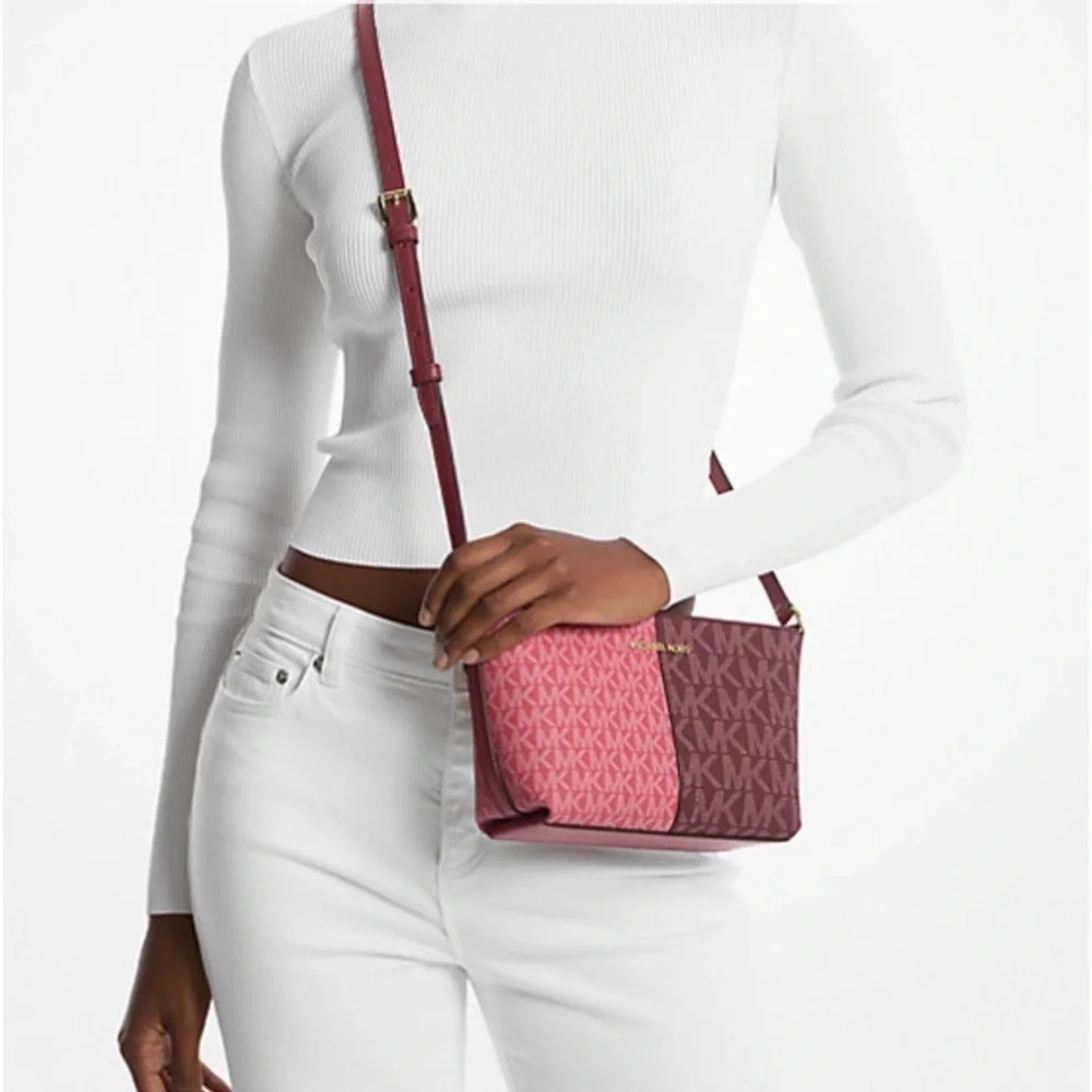 Michael Kors Jet Set Small Two-Tone Logo Crossbody Bag and Wallet Set